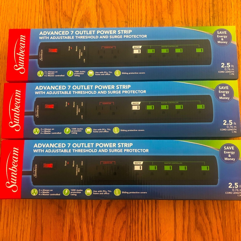 3 Power-Strips Sunbeam NIB